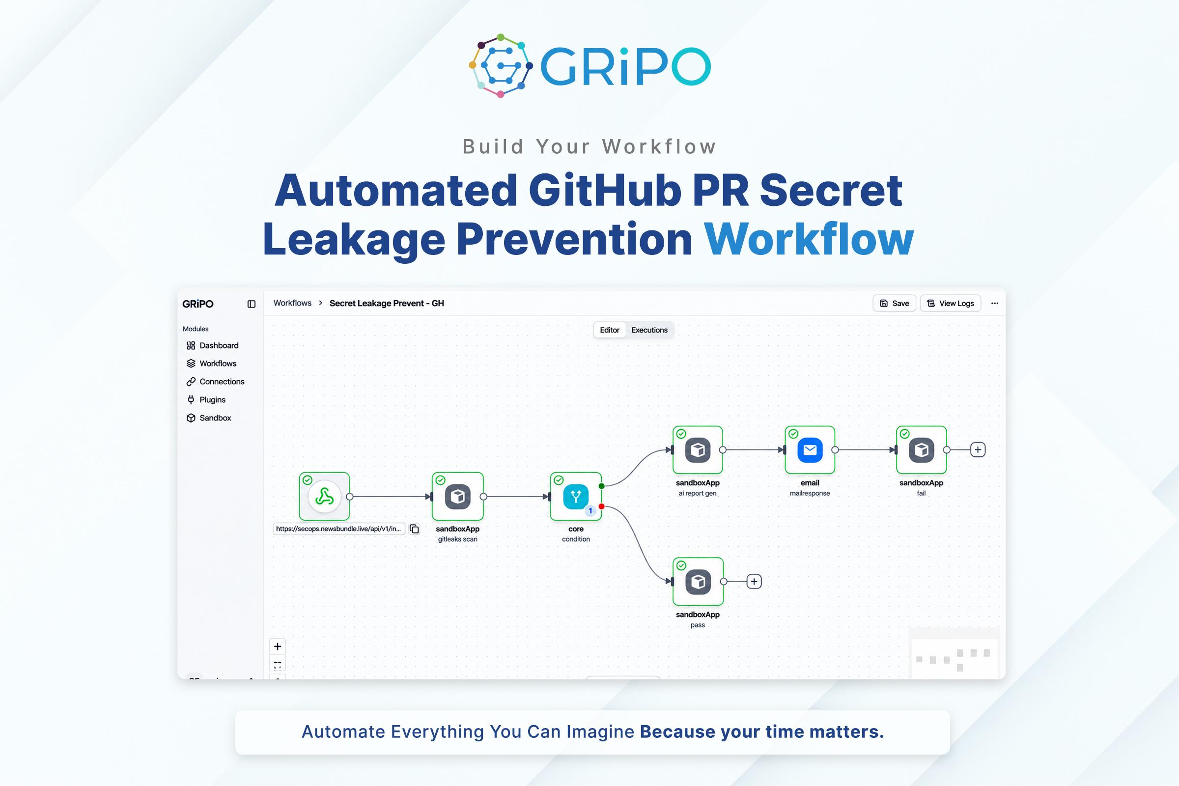 Automated PR Secret Scanner GitHub Secret Detection & Security Gate GRiPO Automated PR Secret Scanner GitHub Secret Detection & Security Gate GRiPO